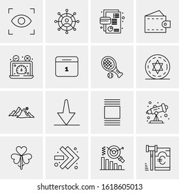 16 Business Universal Icons Vector. Creative Icon Illustration to use in web and Mobile Related project.