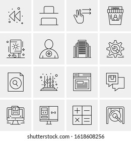 16 Business Universal Icons Vector. Creative Icon Illustration to use in web and Mobile Related project.