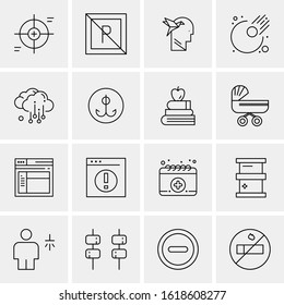 16 Business Universal Icons Vector. Creative Icon Illustration to use in web and Mobile Related project.