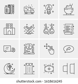 16 Business Universal Icons Vector. Creative Icon Illustration to use in web and Mobile Related project.