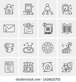 16 Business Universal Icons Vector. Creative Icon Illustration to use in web and Mobile Related project.