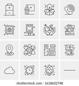 16 Business Universal Icons Vector. Creative Icon Illustration to use in web and Mobile Related project.