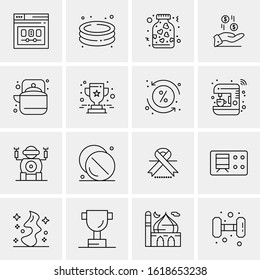 16 Business Universal Icons Vector. Creative Icon Illustration to use in web and Mobile Related project.