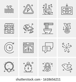 16 Business Universal Icons Vector. Creative Icon Illustration to use in web and Mobile Related project.