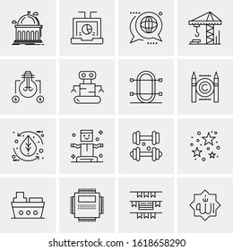 16 Business Universal Icons Vector. Creative Icon Illustration to use in web and Mobile Related project.