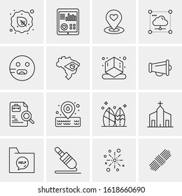 16 Business Universal Icons Vector. Creative Icon Illustration to use in web and Mobile Related project.
