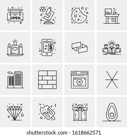16 Business Universal Icons Vector. Creative Icon Illustration to use in web and Mobile Related project.