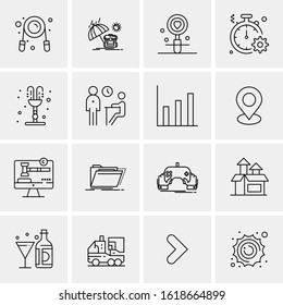 16 Business Universal Icons Vector. Creative Icon Illustration to use in web and Mobile Related project.