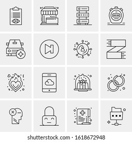 16 Business Universal Icons Vector. Creative Icon Illustration to use in web and Mobile Related project.
