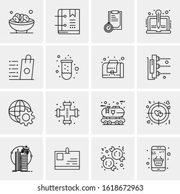 16 Business Universal Icons Vector. Creative Icon Illustration to use in web and Mobile Related project.