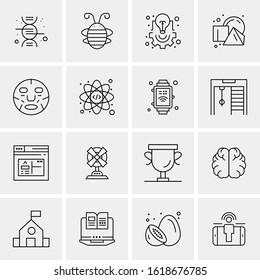 16 Business Universal Icons Vector. Creative Icon Illustration to use in web and Mobile Related project.