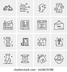 16 Business Universal Icons Vector. Creative Icon Illustration to use in web and Mobile Related project.
