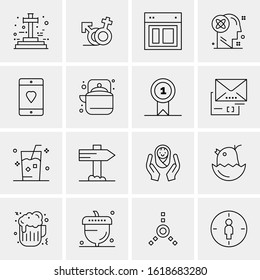 16 Business Universal Icons Vector. Creative Icon Illustration to use in web and Mobile Related project.