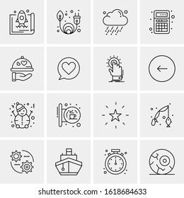 16 Business Universal Icons Vector. Creative Icon Illustration to use in web and Mobile Related project.