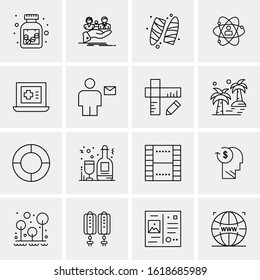 16 Business Universal Icons Vector. Creative Icon Illustration to use in web and Mobile Related project.