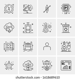 16 Business Universal Icons Vector. Creative Icon Illustration to use in web and Mobile Related project.