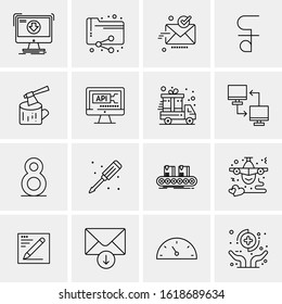 16 Business Universal Icons Vector. Creative Icon Illustration to use in web and Mobile Related project.