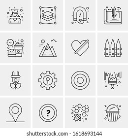 16 Business Universal Icons Vector. Creative Icon Illustration to use in web and Mobile Related project.