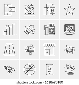 16 Business Universal Icons Vector. Creative Icon Illustration to use in web and Mobile Related project.