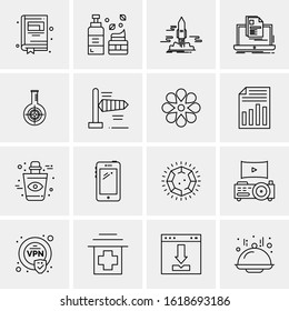 16 Business Universal Icons Vector. Creative Icon Illustration to use in web and Mobile Related project.