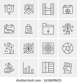 16 Business Universal Icons Vector. Creative Icon Illustration to use in web and Mobile Related project.