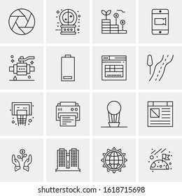 16 Business Universal Icons Vector. Creative Icon Illustration to use in web and Mobile Related project.