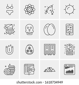 16 Business Universal Icons Vector. Creative Icon Illustration to use in web and Mobile Related project.
