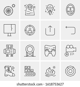 16 Business Universal Icons Vector. Creative Icon Illustration to use in web and Mobile Related project.