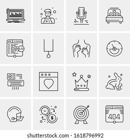 16 Business Universal Icons Vector. Creative Icon Illustration to use in web and Mobile Related project.