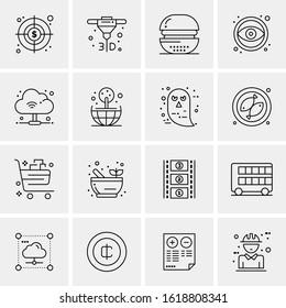 16 Business Universal Icons Vector. Creative Icon Illustration to use in web and Mobile Related project.