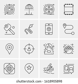16 Business Universal Icons Vector. Creative Icon Illustration to use in web and Mobile Related project.