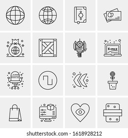 16 Business Universal Icons Vector. Creative Icon Illustration to use in web and Mobile Related project.
