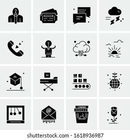 16 Business Universal Icons Vector. Creative Icon Illustration to use in web and Mobile Related project.