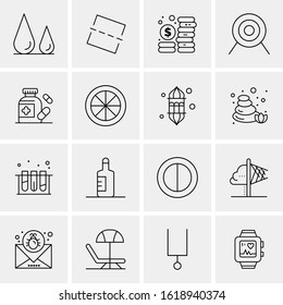16 Business Universal Icons Vector. Creative Icon Illustration to use in web and Mobile Related project.