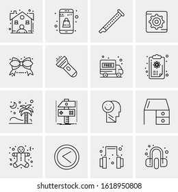 16 Business Universal Icons Vector. Creative Icon Illustration to use in web and Mobile Related project.