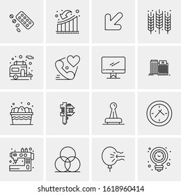 16 Business Universal Icons Vector. Creative Icon Illustration to use in web and Mobile Related project.