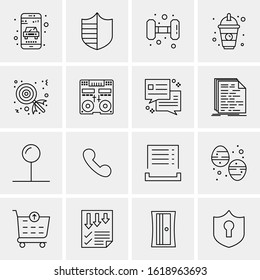 16 Business Universal Icons Vector. Creative Icon Illustration to use in web and Mobile Related project.