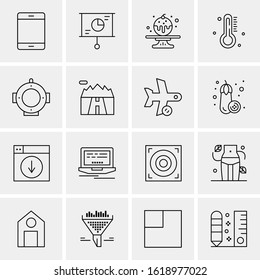 16 Business Universal Icons Vector. Creative Icon Illustration to use in web and Mobile Related project.