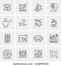 16 Business Universal Icons Vector. Creative Icon Illustration to use in web and Mobile Related project.