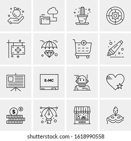 16 Business Universal Icons Vector. Creative Icon Illustration to use in web and Mobile Related project.