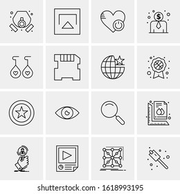 16 Business Universal Icons Vector. Creative Icon Illustration to use in web and Mobile Related project.