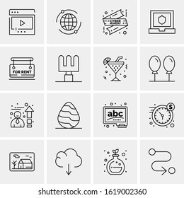 16 Business Universal Icons Vector. Creative Icon Illustration to use in web and Mobile Related project.