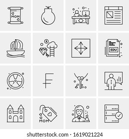 16 Business Universal Icons Vector. Creative Icon Illustration to use in web and Mobile Related project.