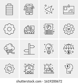 16 Business Universal Icons Vector. Creative Icon Illustration to use in web and Mobile Related project.