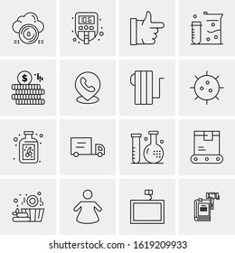 16 Business Universal Icons Vector. Creative Icon Illustration to use in web and Mobile Related project.