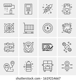 16 Business Universal Icons Vector. Creative Icon Illustration to use in web and Mobile Related project.