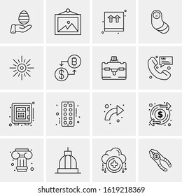 16 Business Universal Icons Vector. Creative Icon Illustration to use in web and Mobile Related project.
