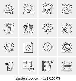 16 Business Universal Icons Vector. Creative Icon Illustration to use in web and Mobile Related project.