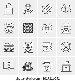 16 Business Universal Icons Vector. Creative Icon Illustration to use in web and Mobile Related project.