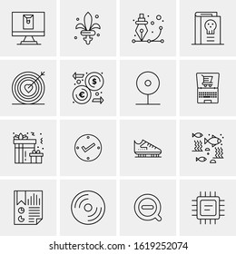 16 Business Universal Icons Vector. Creative Icon Illustration to use in web and Mobile Related project.